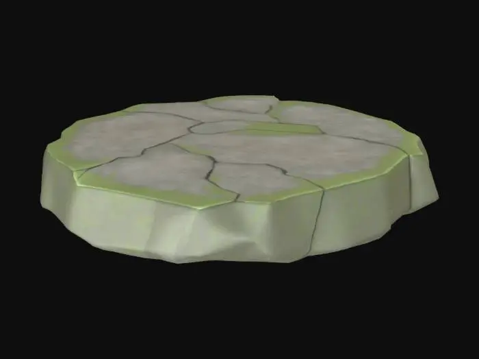 3D model for flat stone with sharp edges low poly low poly low poly and angular like someone would find in a pond that a frog or small child could easily jump on