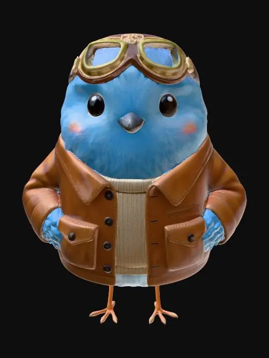 3D model for Blue Aviator Chick