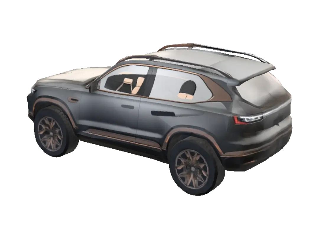 Bronze Accents Porsche SUV 3D model, vytvořený pomocí AI