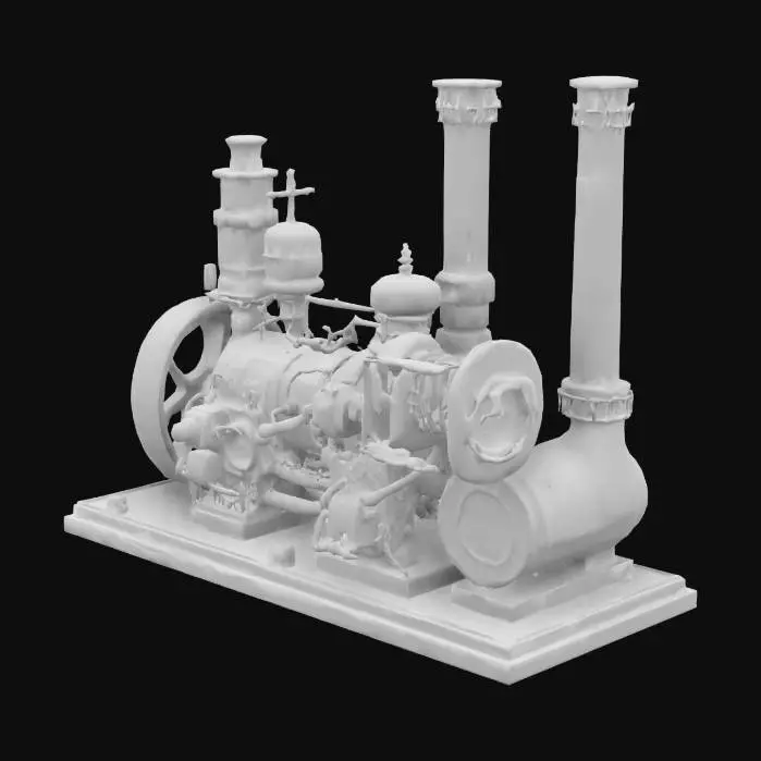 3D model for A 19th century steam engine, used for running a factory 
