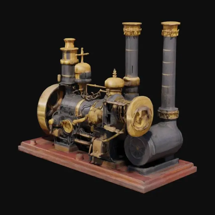 3D model for A 19th century steam engine, used for running a factory 