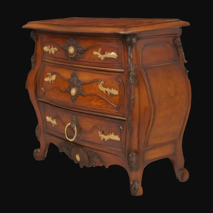 3D model for An antique German dresser, with finely carved details, and rich luxurious materials