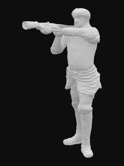 3D model for Medieval Musketeer with first hand gun from 15th century, high quality, realistic, 4k