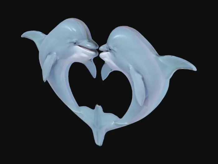 3D model for Delfin Paar als Herzform