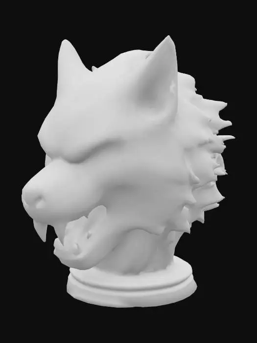 3D model for Böser Wolfskopf als Statue

