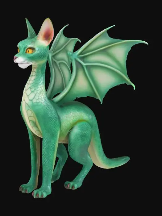 3D model for Drachen Katze