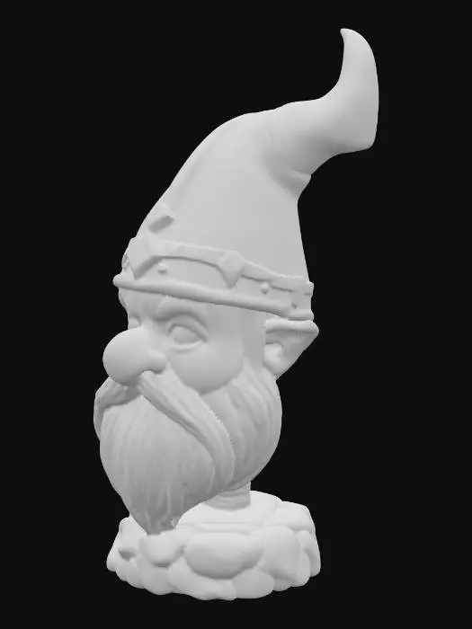 3D model for Gnom Kopf mit Helm auf Sockel