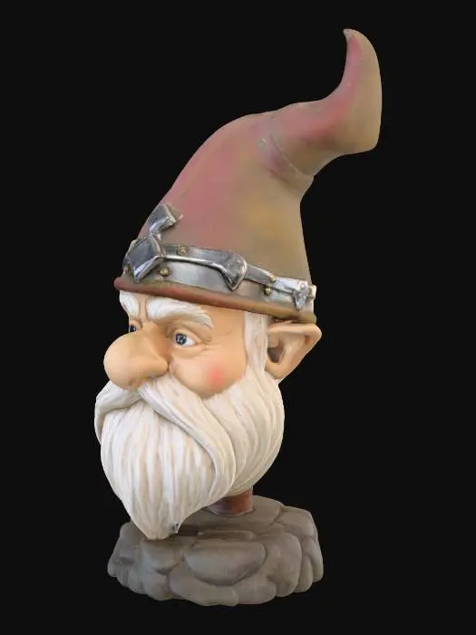 3D model for Gnom Kopf mit Helm auf Sockel