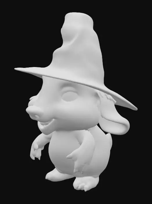 3D model for Capybara mit Hexenhut