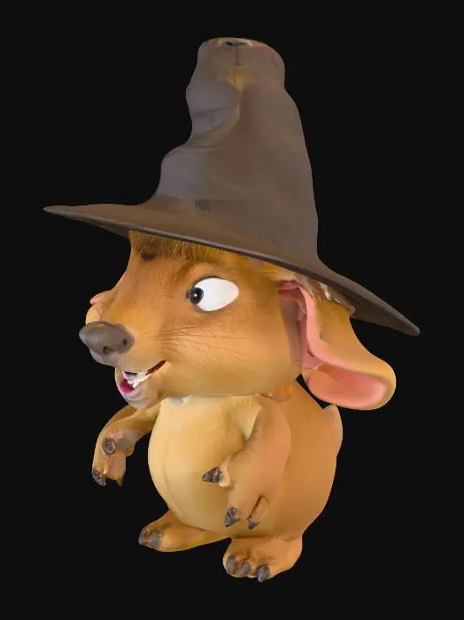 3D model for Capybara mit Hexenhut