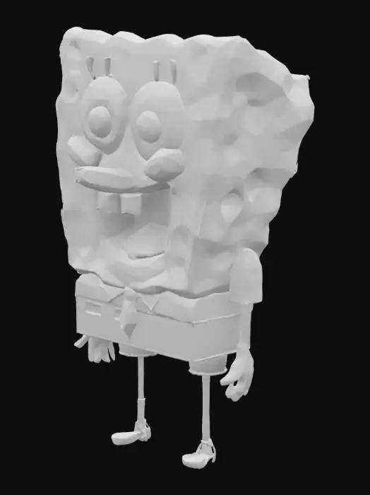 3D model for Spongebob with hands down.