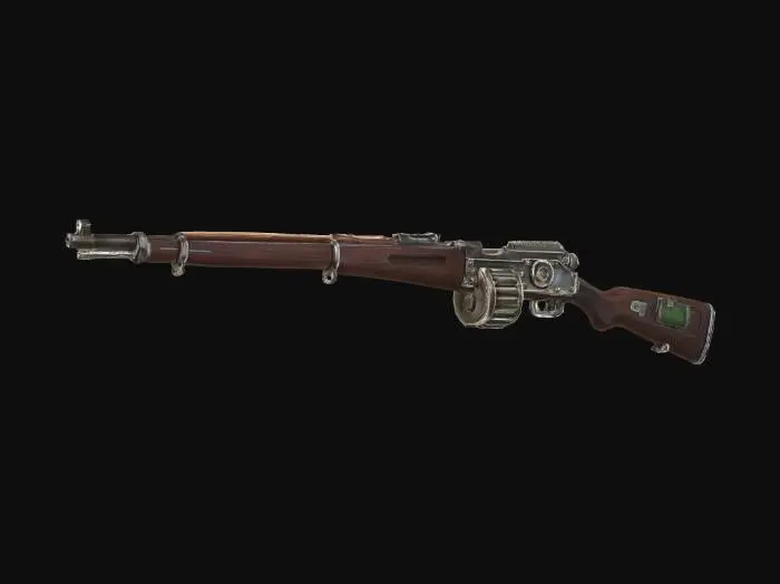 3D model for Dieselpunk drum-fed autoloading rifle
