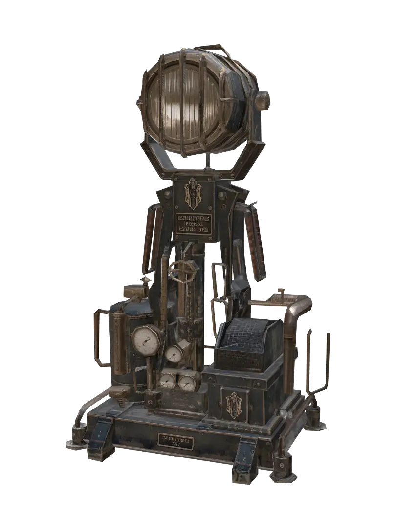 Diesel-Fueled Spotlight Engine, 1916 3D model, vytvořený pomocí AI