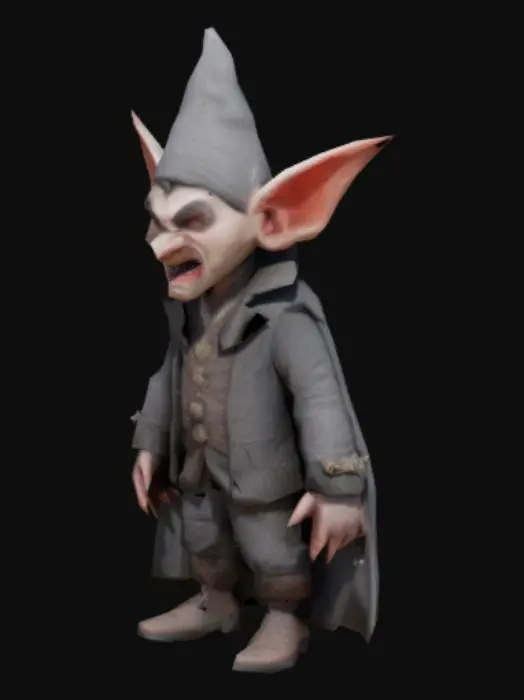 3D model for не слишком реалистичный вампир гном в А позе 
