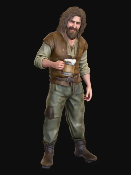 3D model for personnage de taverne medieval fantasy