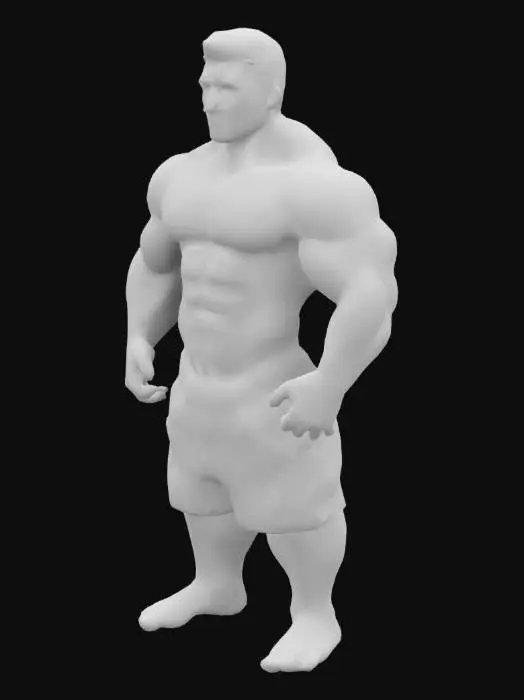 3D model for mike o hearn muscular man