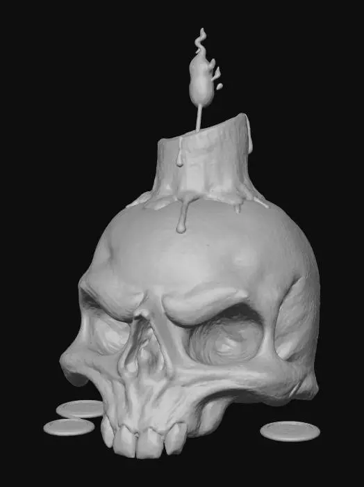 3D model for Skull Candle Fortune, #Halloween2025#