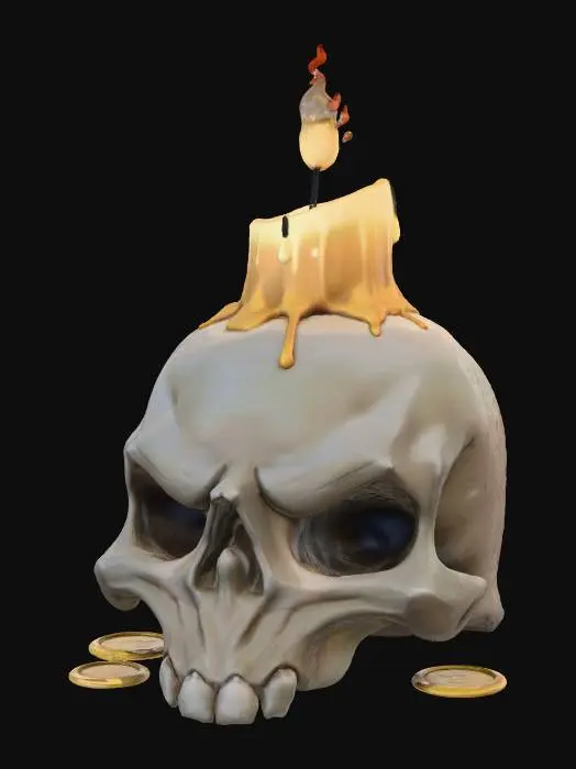 3D model for Skull Candle Fortune, #Halloween2025#