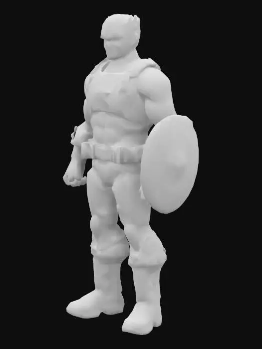 3D model for Create a detailed action figure of Caption America, with fine mesh model and smooth surface make sure there is no empty spots.
