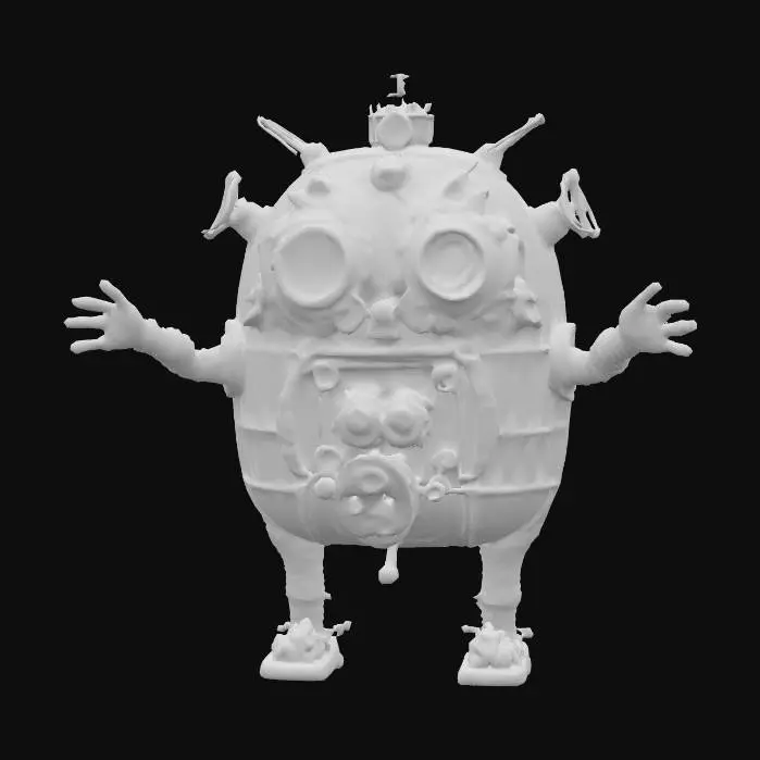 3D model for Create a tin can monster, Stylized, Cubist, dadaist, Steampunk, Game Assets, Highly Detailed Tpose 
