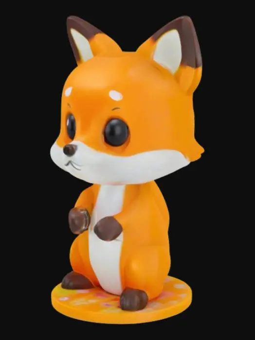 3D model for a cute fox popmart toy