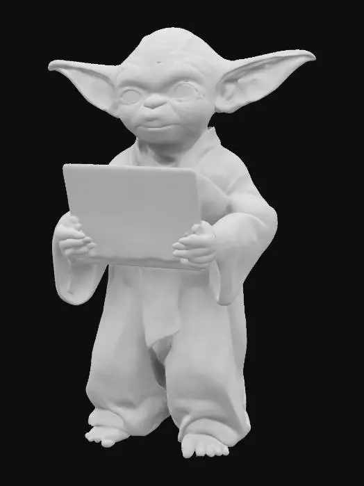 3D model for Create a small young yoda with a macbook in hand