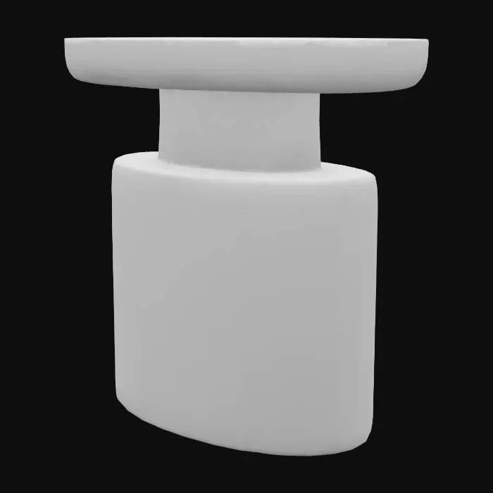 3D model for Travertine Oval Side Table