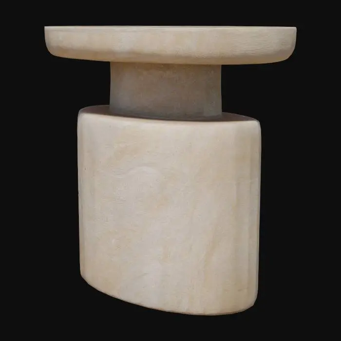 3D model for Travertine Oval Side Table