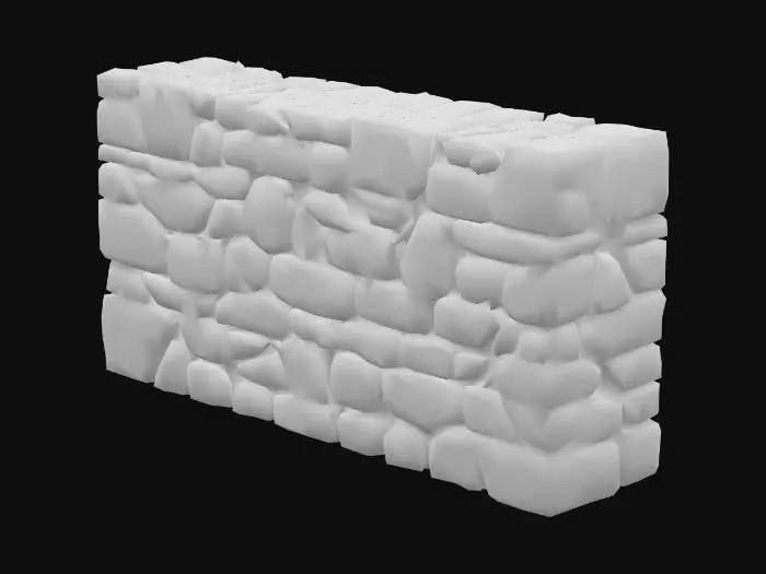 3D model for muro velho, foto-realista, altamente detalhado, 4k