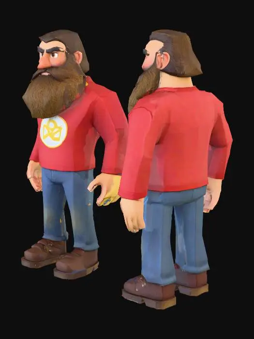 3D model for Red Shirt Character, #villain#
