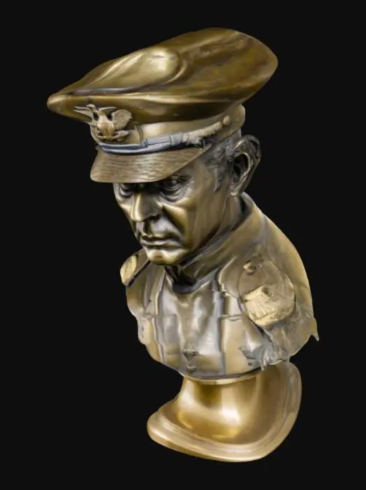 3D model for A brass bust of a navy admiral