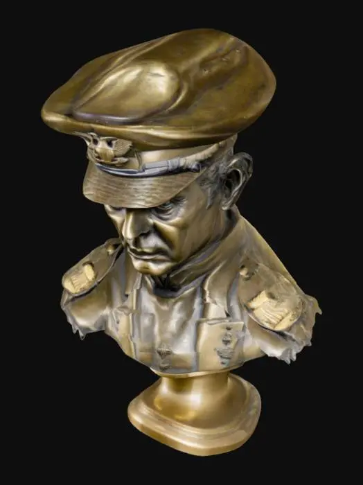 3D model for A brass bust of a navy admiral