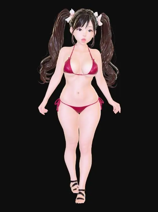 3D model for Crimson Bikini Portrait