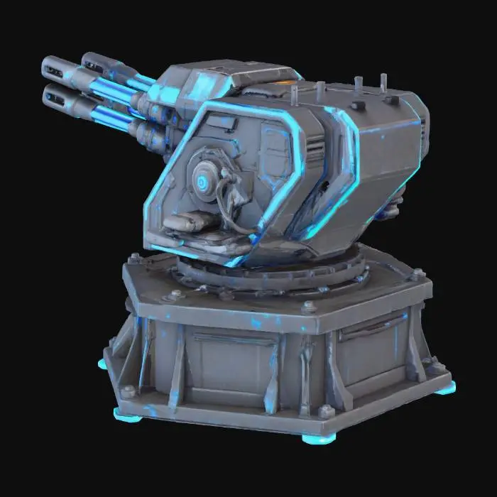3D model for Futuristic Turret on Rooftop