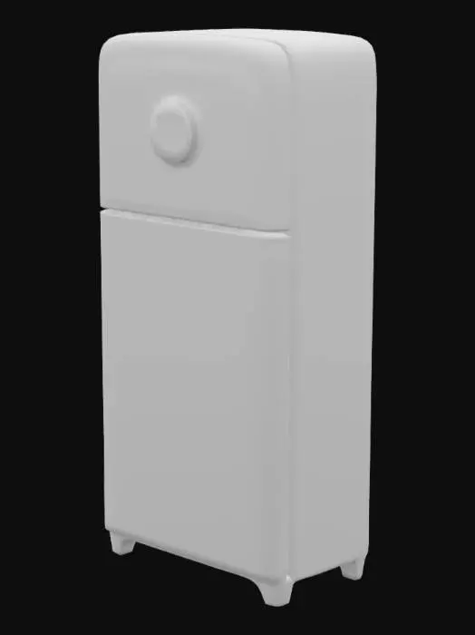 3D model for 1950s style art deco vintage refrigerator