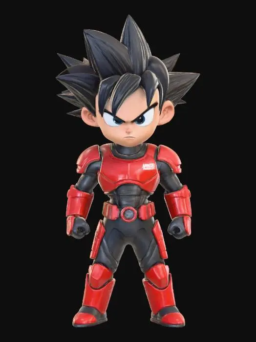 3D model for Chibi Hero in Red Armor