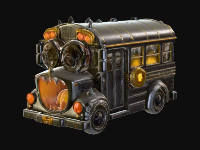3D model for A cross between a school bus and monster.