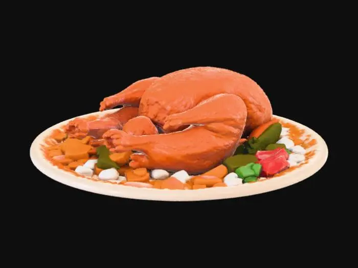 3D model for Create a Thanksgiving dinner with all the fixings. #Thanksgiving#