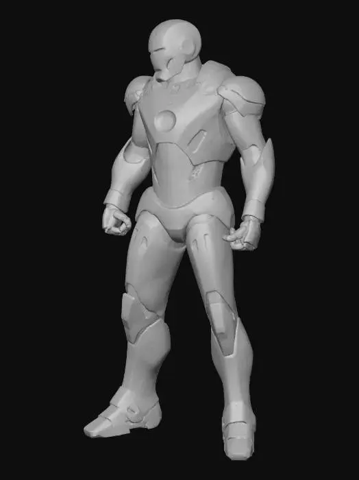3D model for Create an articulated Ironman with his hand in the shooting position.