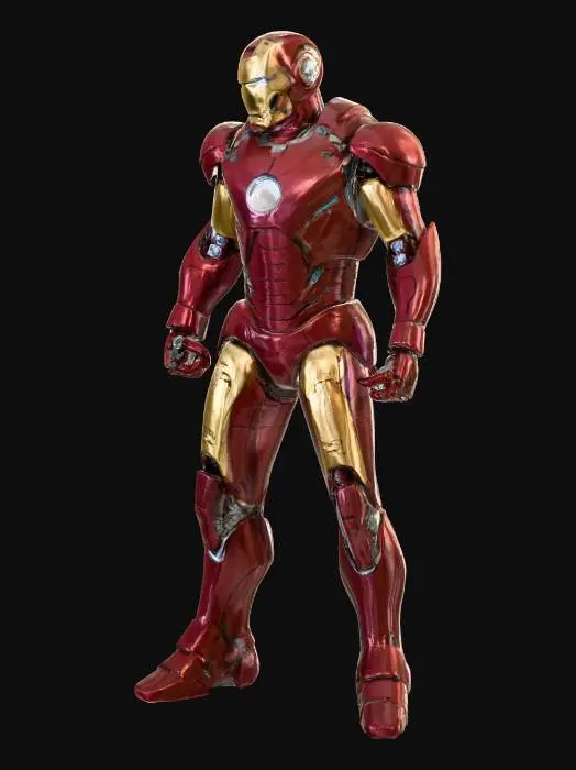 3D model for Create an articulated Ironman with his hand in the shooting position.