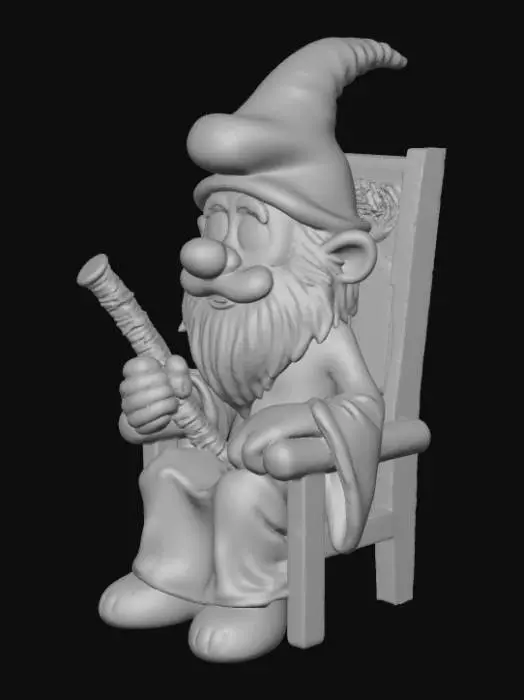 3D model for Papa Smurf smoking a pipe.