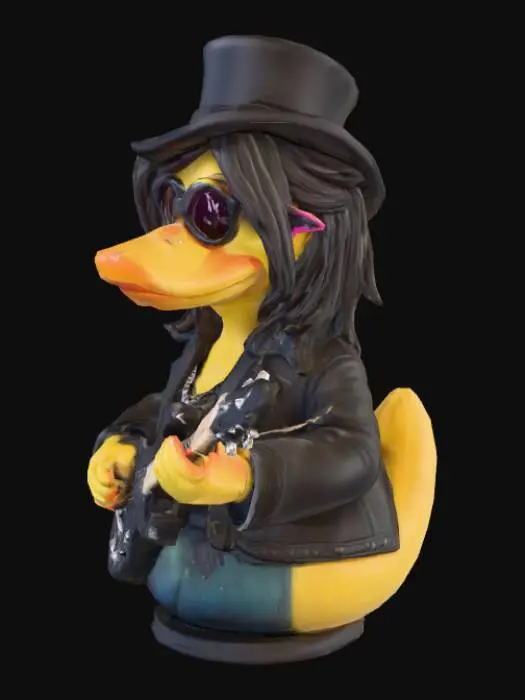 3D model for A tribute bust of Ozzy Osbourn in the shape of a rubber duck.