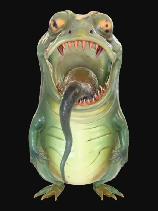 3D model for A ghoulish giant tadpole with a mouthful of pointy teeth.