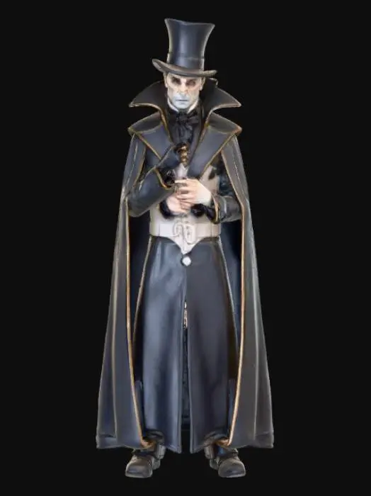 3D model for Create a highly detailed bust of Count Dracula wearing a top hat.