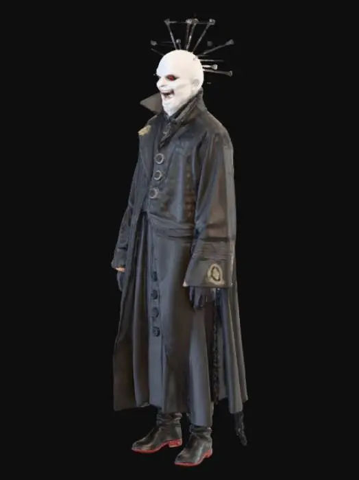 3D model for Create a pinhead type character with nails stuck in his head.