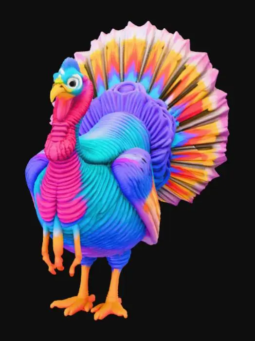 3D model for Create a psychedelic turkey