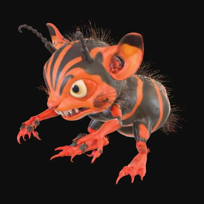 3D model for a Ferocious beast that is a cross between a hamster and an ant.
