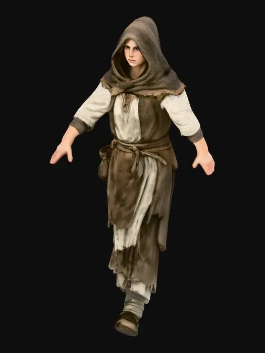 3D model for Medieval Peasant Adventurer