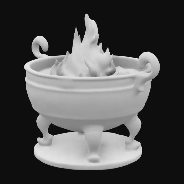 3D model for stylized brazier for a catacomb, octane render, HD, 4K