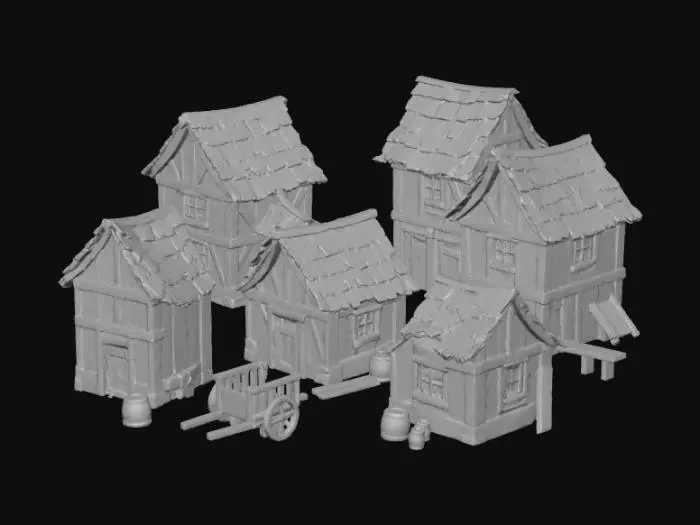 3D model for Medieval Village Scene